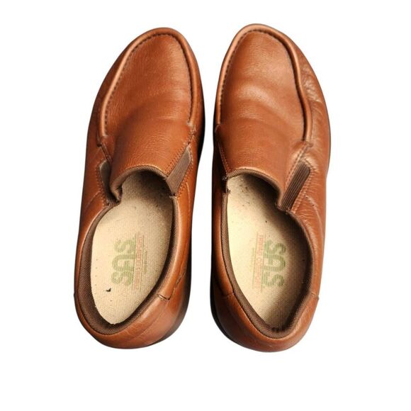 SAS Side Gore Cognac Tan Brown Leather Dress Casual Shoes in Original Box main image 6